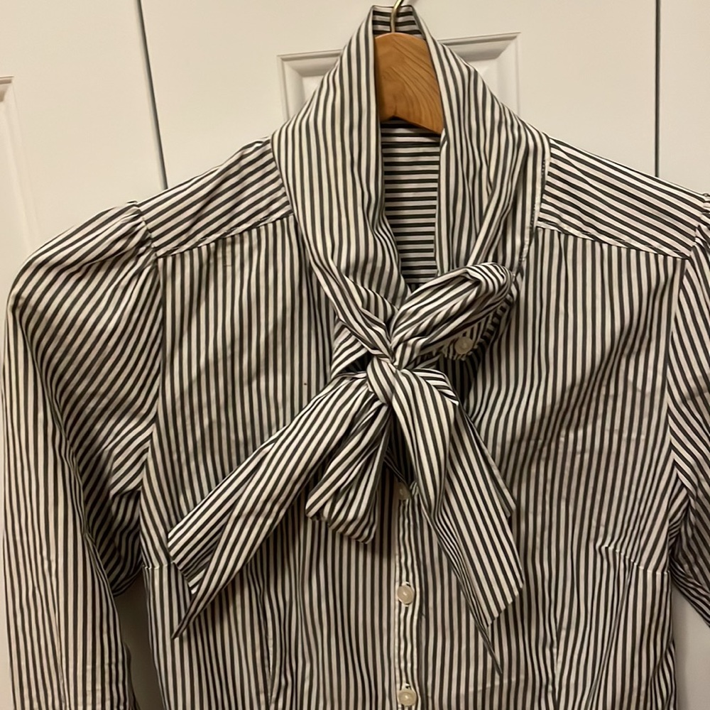 Tie striped blouse club Monaco M
